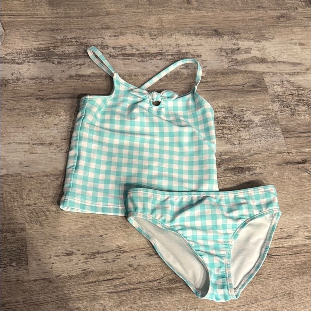 **4 for $15** Kids Swimwear Set in Aqua Gingham